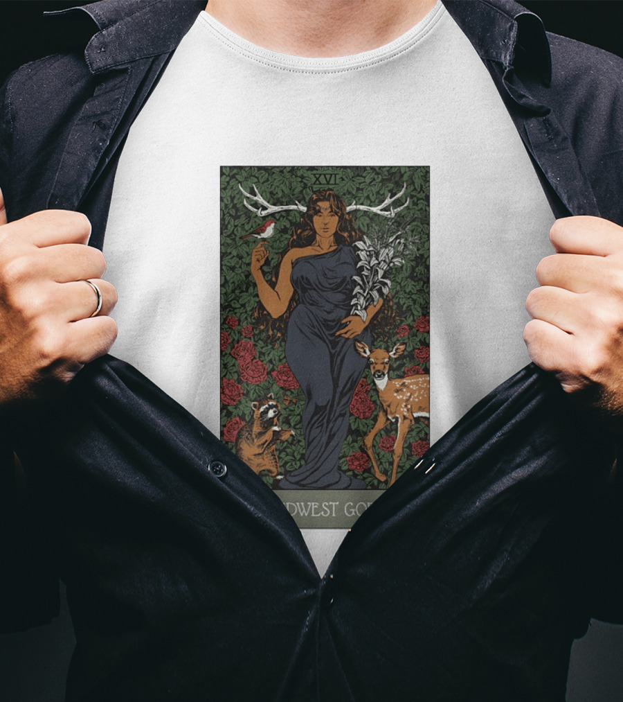 The Midwest Goddess XVI Antlered Deity With Nature T-Shirt