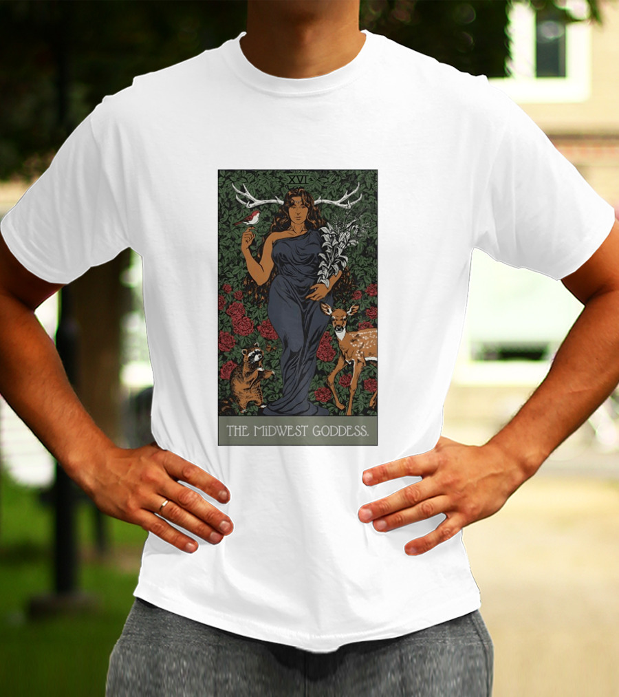 The Midwest Goddess XVI Antlered Deity With Nature T-Shirt