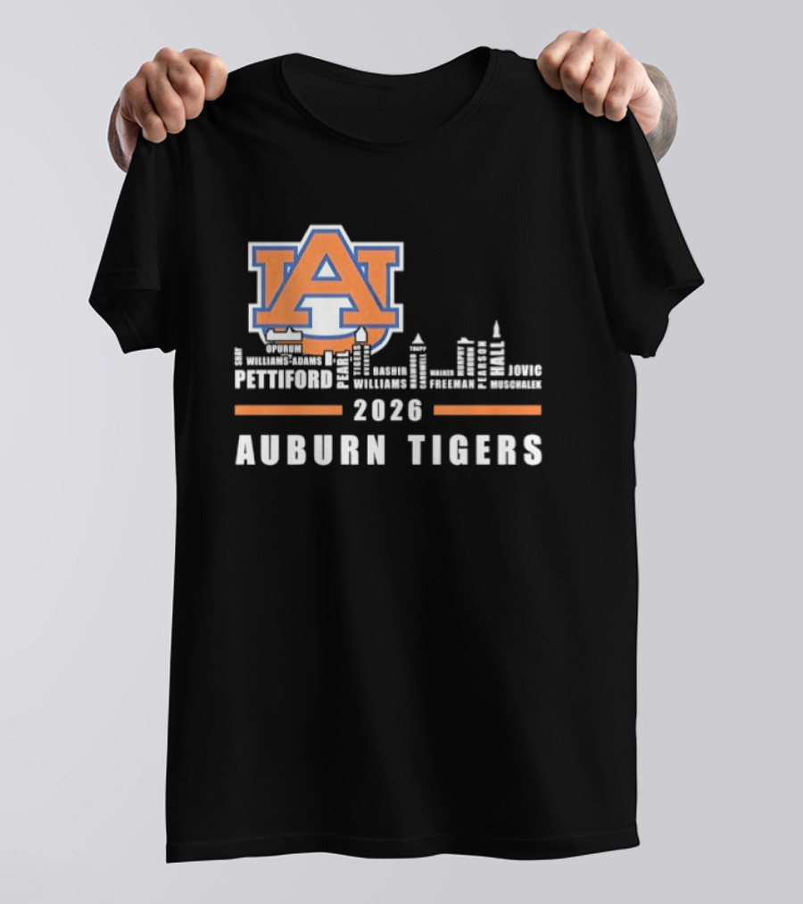 Auburn Tigers 2026 Pettiford Williams Broome Battie Skyline T-Shirt