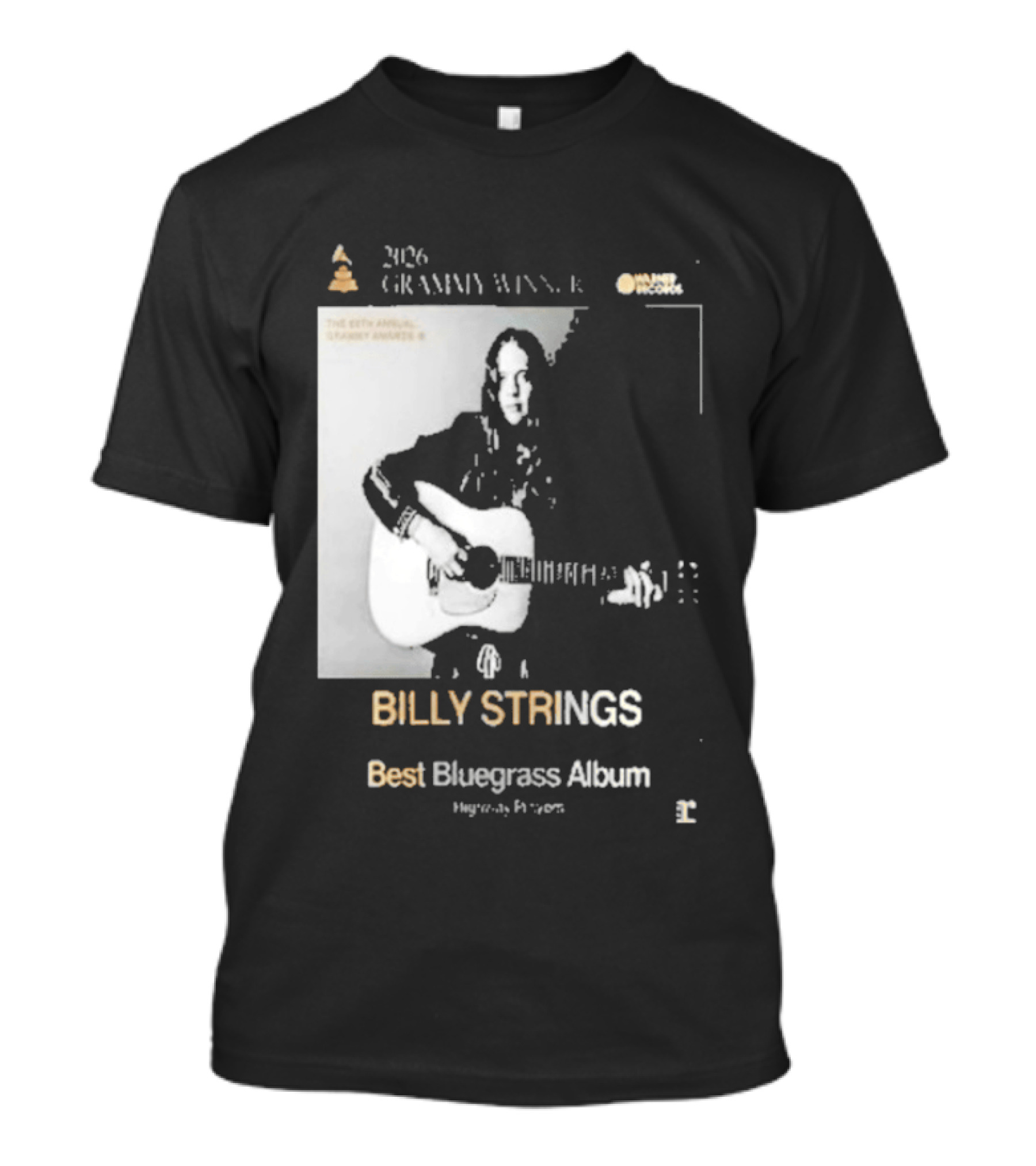 Billy Strings 2026 Grammy Winner Best Bluegrass Album Performance Acoustic Guitar T-Shirt