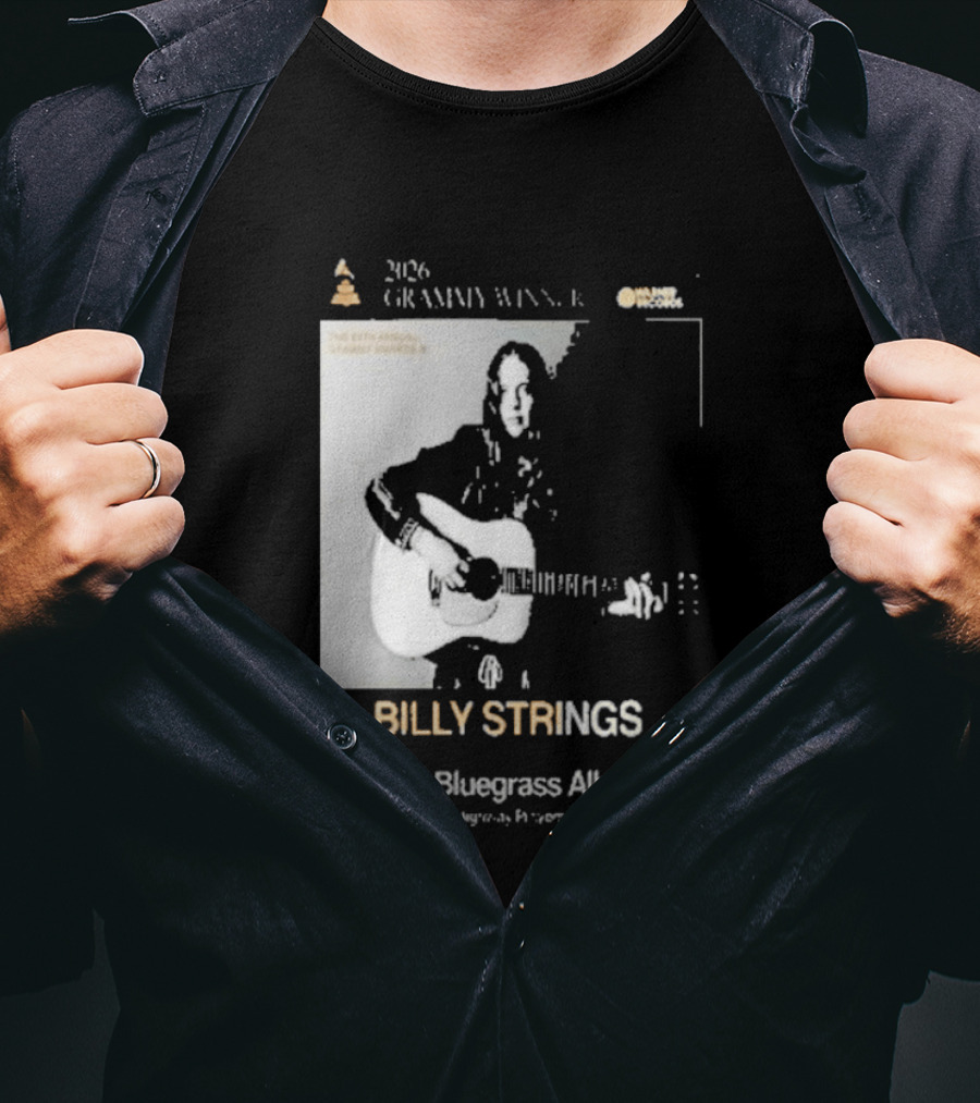 Billy Strings 2026 Grammy Winner Best Bluegrass Album Performance Acoustic Guitar T-Shirt