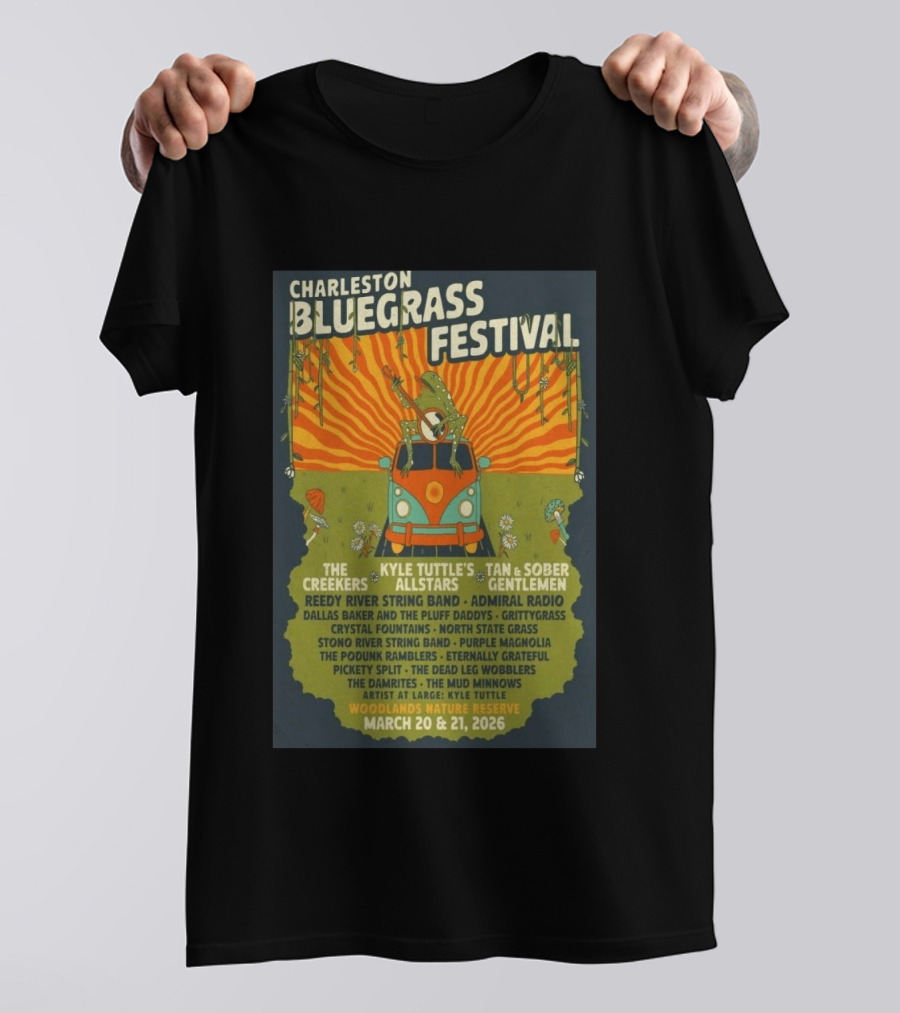 Charleston Bluegrass Festival 2026 Kyle Tuttle's Allstars Woodlands Nature Reserve March 20 21 T-Shirt