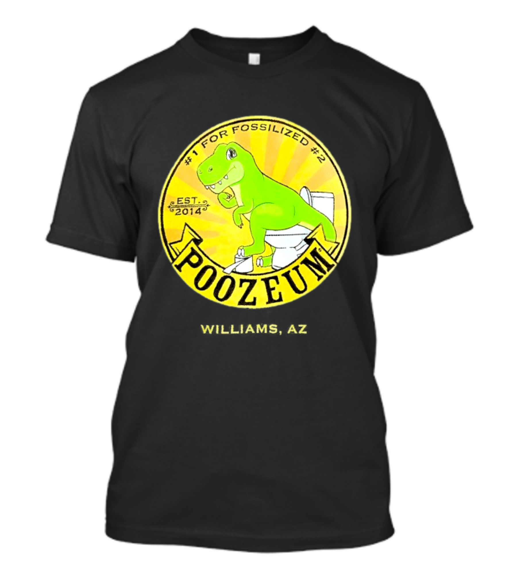 Poozeum Dinosaur Toilet Humor Est. 2014 #1 For Fossilized #2 T-Shirt