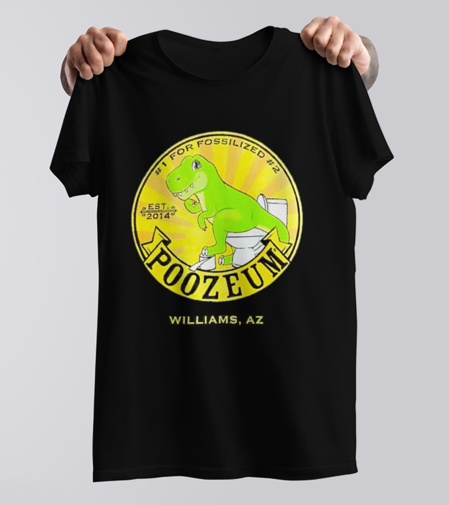 Poozeum Dinosaur Toilet Humor Est. 2014 #1 For Fossilized #2 T-Shirt