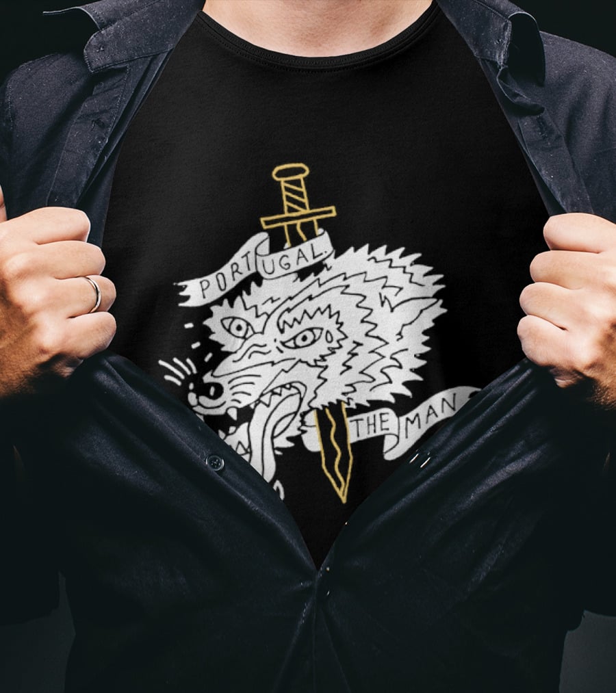 Portugal The Man Wolf Head Sword And Banner T-Shirt