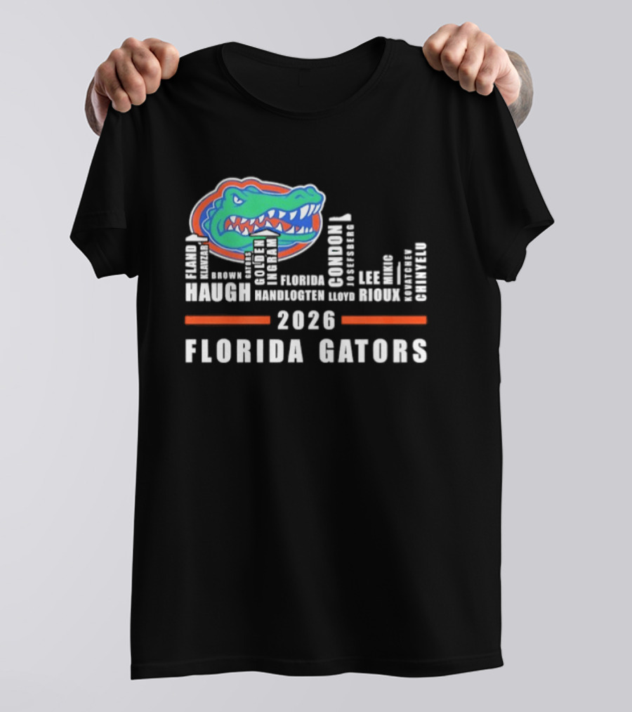 Florida Gators 2026 Player Names And City Skyline T-Shirt