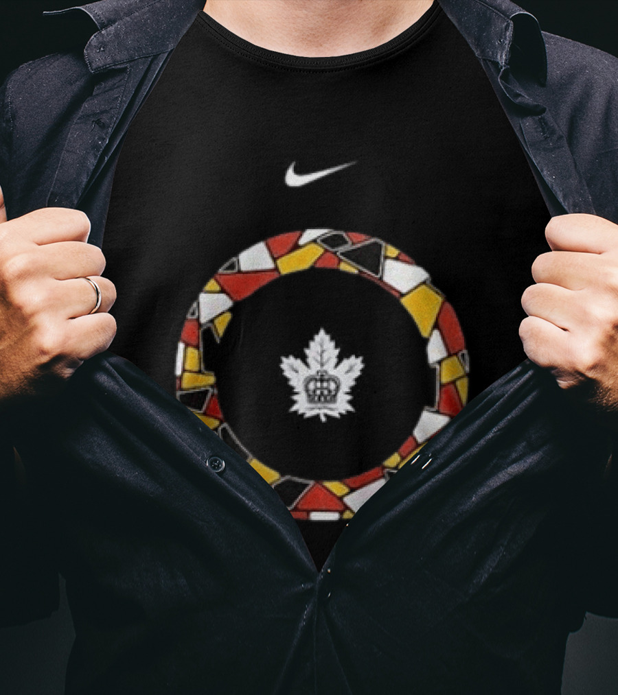 Toronto Marlies Indigenous Nike Maple Leaf Mosaic Circle T-Shirt