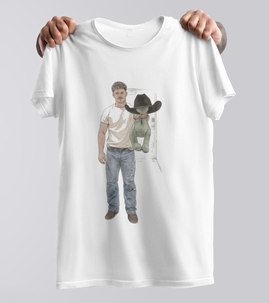 Cole Roach Cowboy With Stuffed Animal Wearing Black Hat T-Shirt