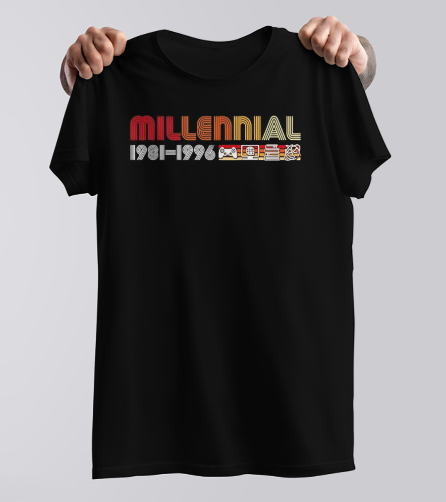 Millennial 1981 1996 Gamepad Computer Book Network T-Shirt