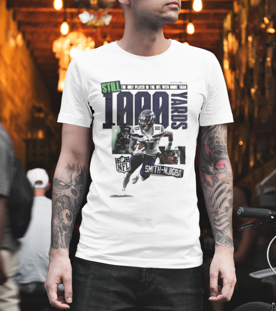 Jaxon Smith Njigba 1000 Yards Leading Receiver Seattle Seahawks T-Shirt