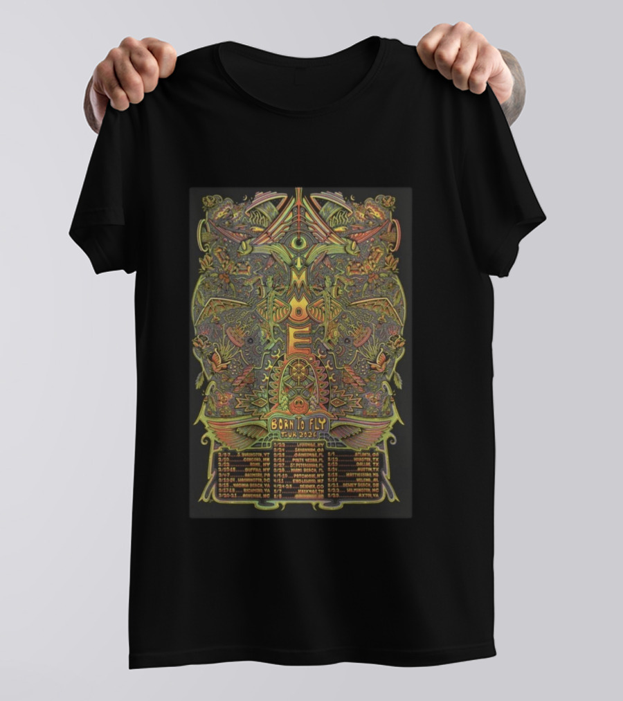 Moe Born To Fly Tour 2026 Psychedelic Artwork And Tour Dates T-Shirt