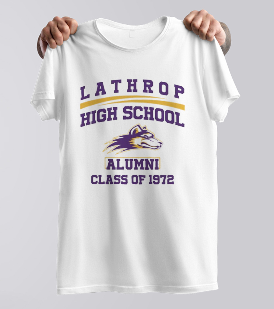 Lathrop High School Alumni Class Of 1972 Wolf T-Shirt