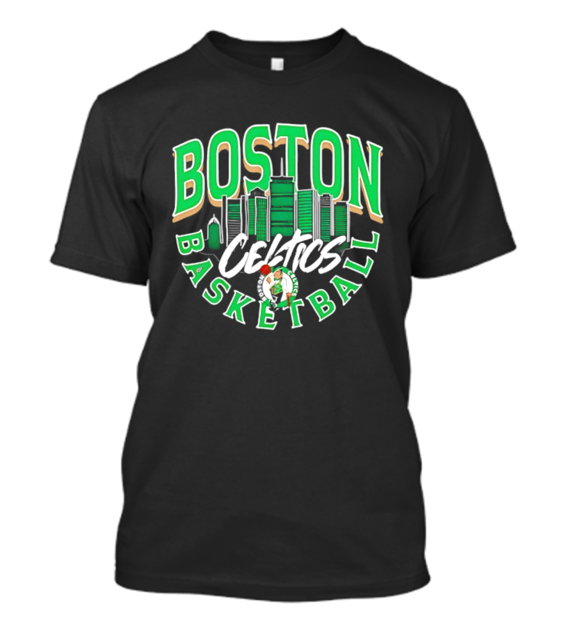 Boston Celtics Basketball City Skyline T-Shirt