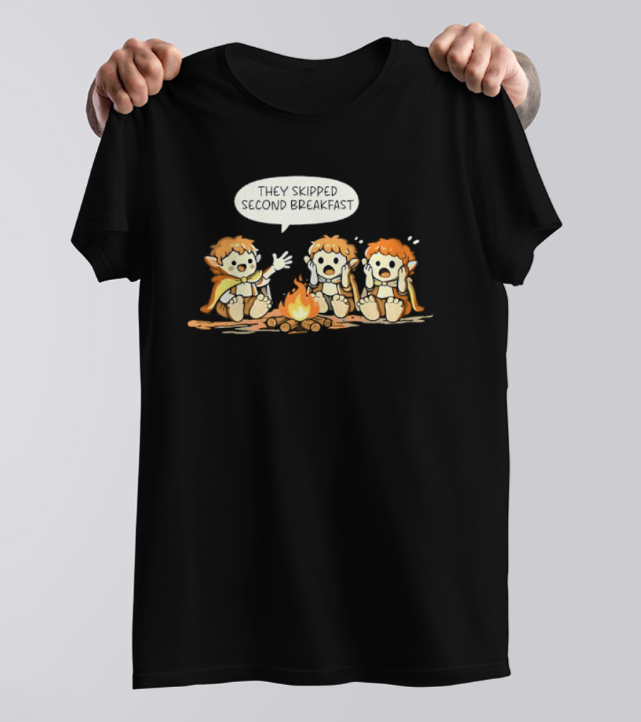 Elf Campfire Skipped Second Breakfast Conversation Scene T-Shirt