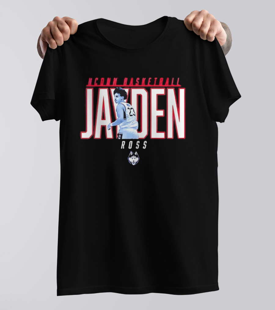 Jayden Ross UConn Huskies Basketball Player Number 23 T-Shirt