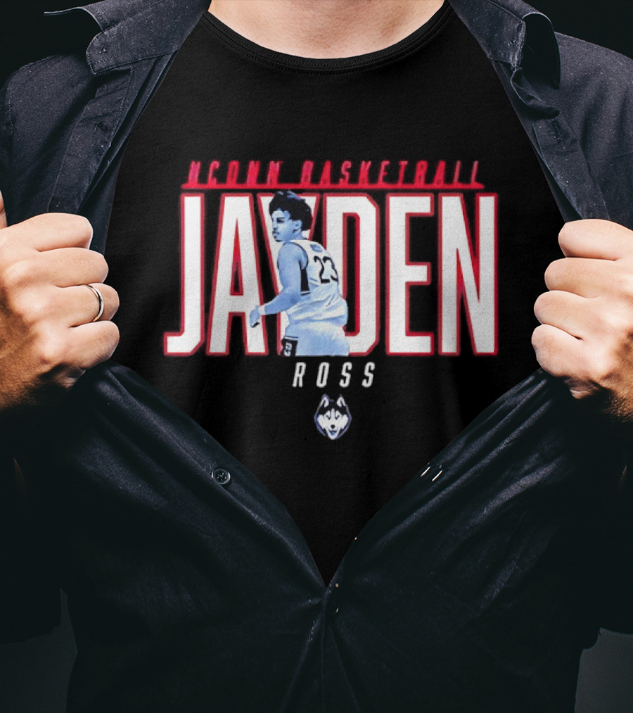 Jayden Ross UConn Huskies Basketball Player Number 23 T-Shirt