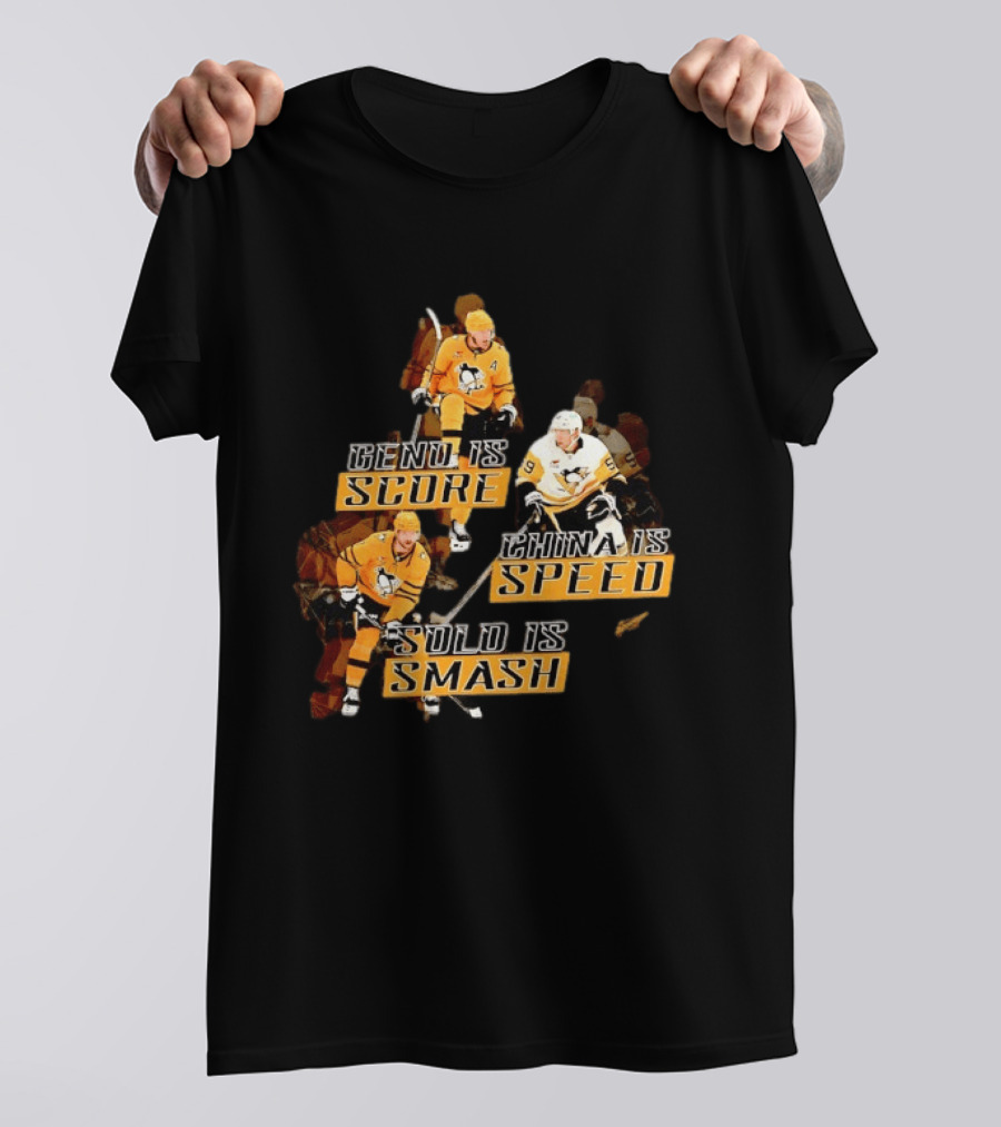 Pittsburgh Penguins Geno Score China Speed Solo Smash Hockey Players T-Shirt