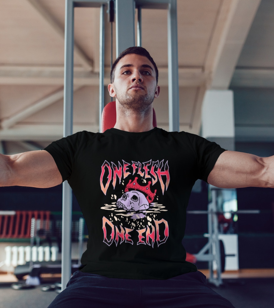 One Flesh One End Skull With Red Crown T-Shirt