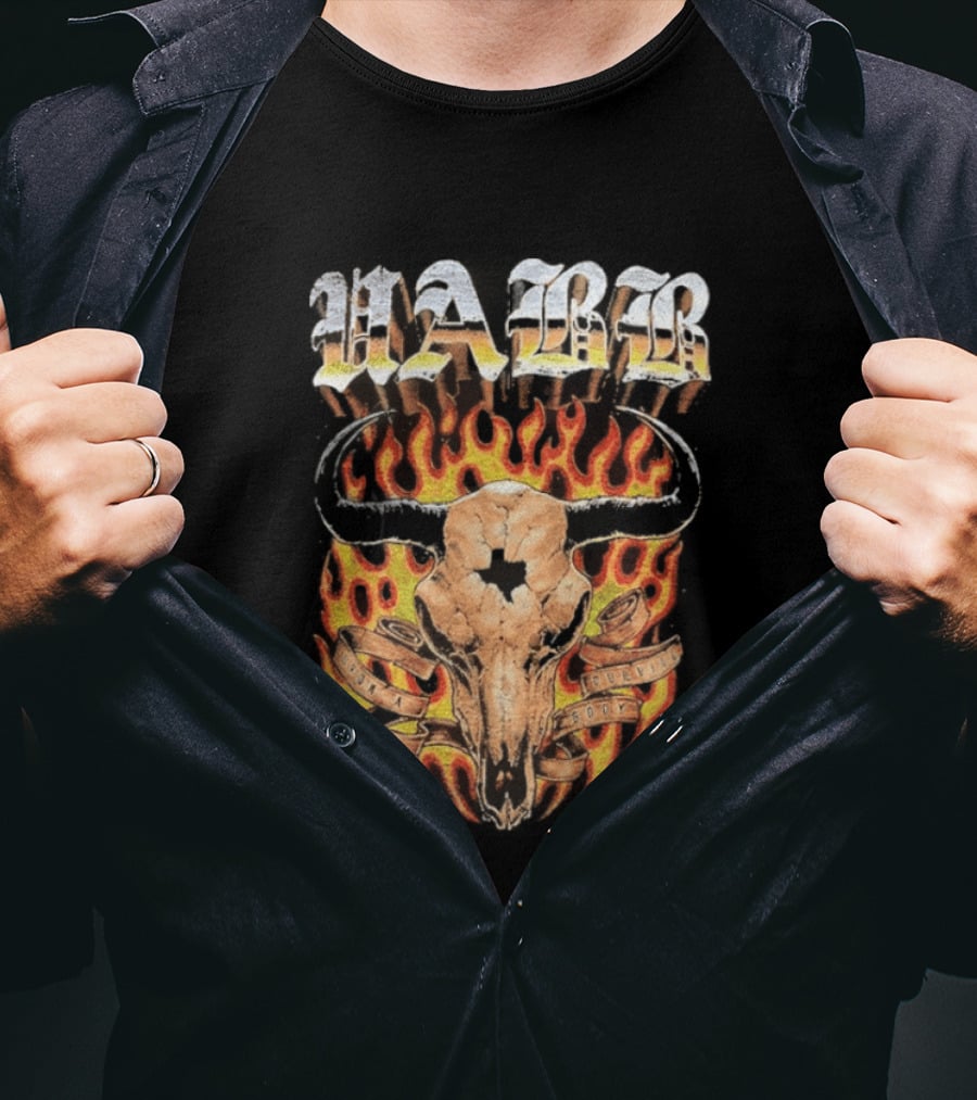 Upon A Burning Body Marr Texas Skull Flames T-Shirt