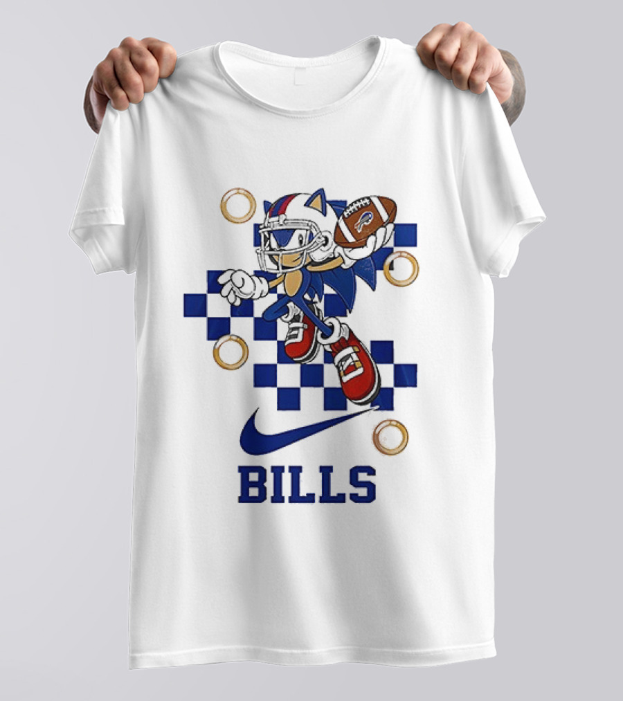 Nike Sonic The Hedgehog Buffalo Bills Football Game Rings T-Shirt