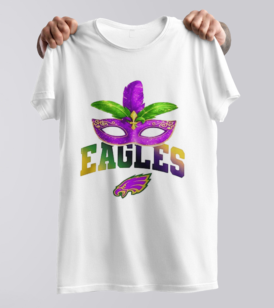 Eagles Mardi Gras Mask Festival Celebration T-Shirt
