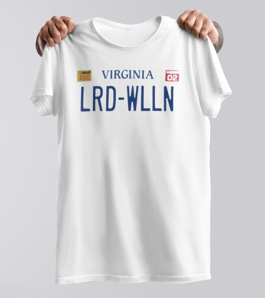 Clipse Lord Willin' Star Trak Virginia LRD WLLN License Plate 02 AUG T-Shirt