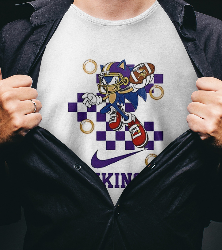 Minnesota Vikings Sonic Crossover Nike Collaboration T-Shirt