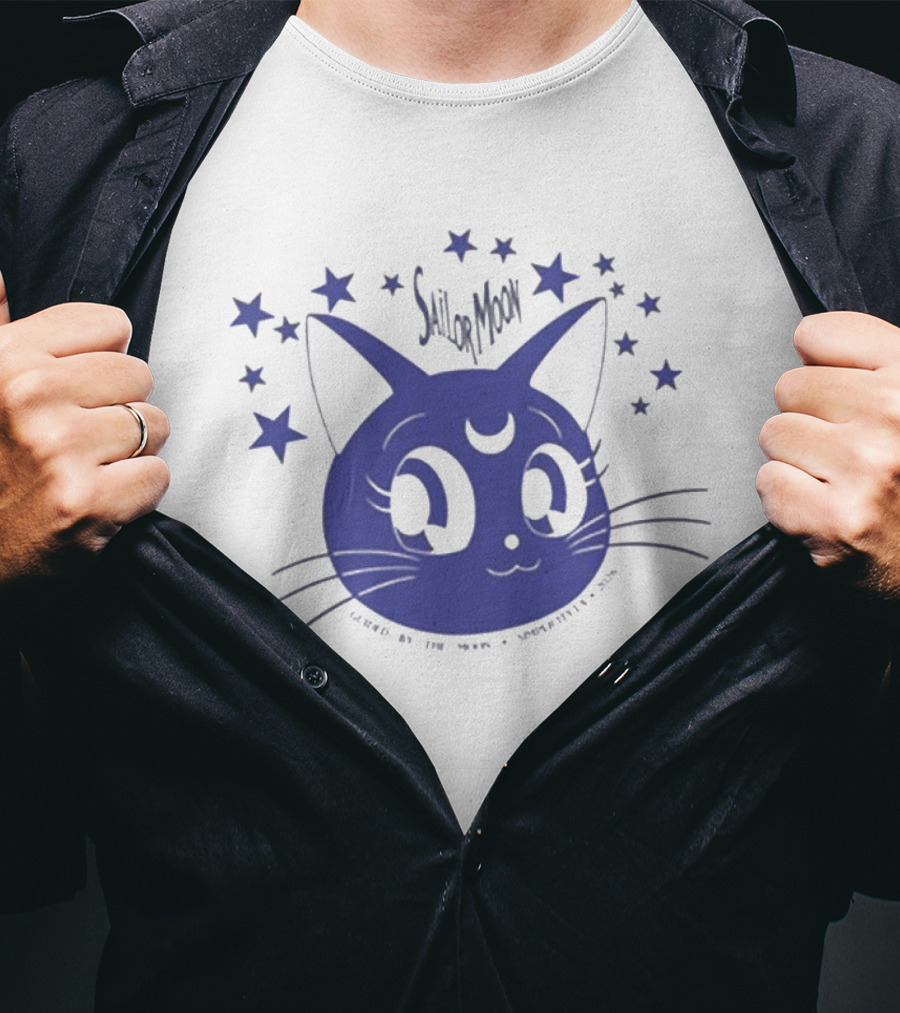 Sailor Moon Luna Guidance Of The Moon Anime Cat Stars T-Shirt