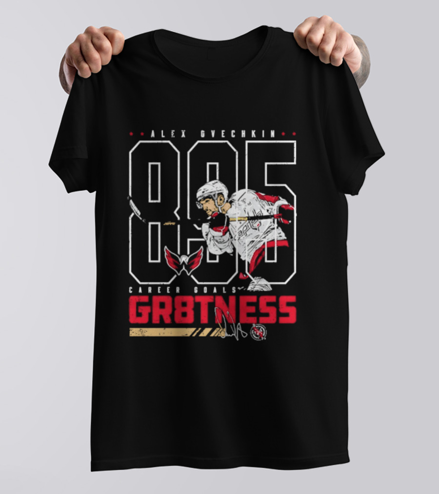 Alex Ovechkin 895 Career Goals GR8TNESS Washington Capitals Hockey T-Shirt