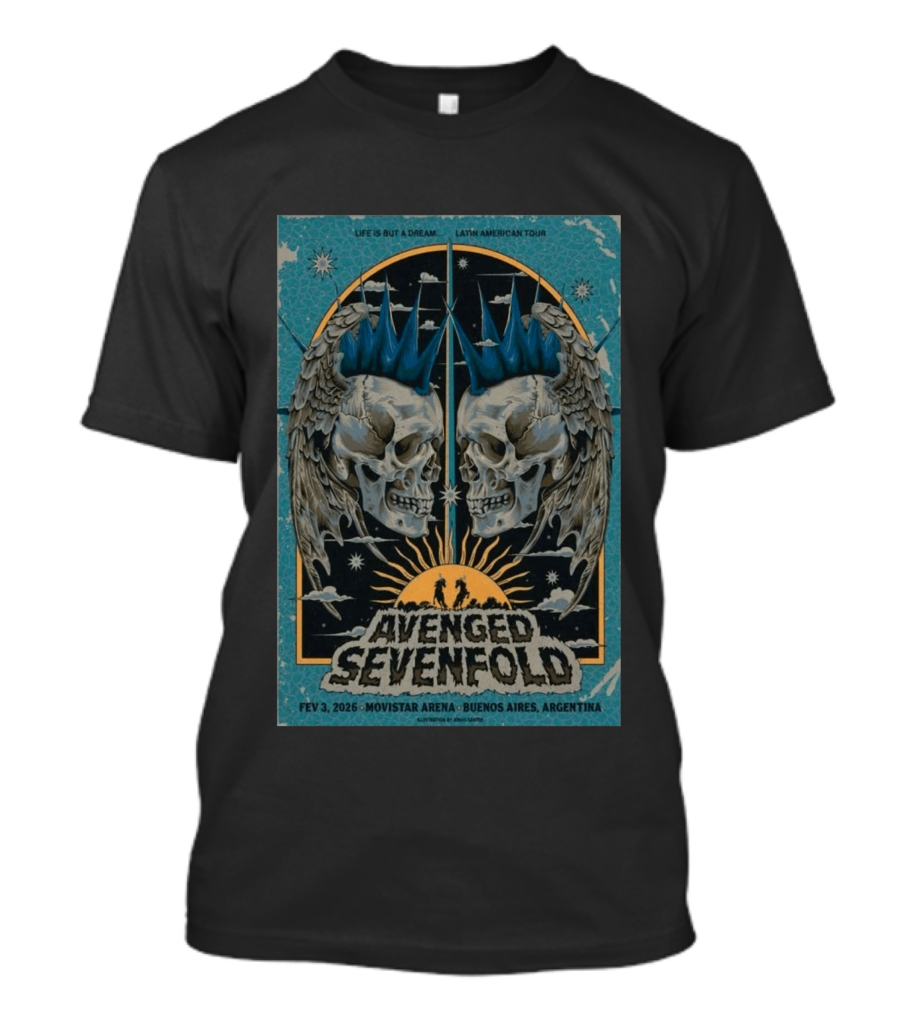 Avenged Sevenfold Life Is But A Dream Latin American Tour Feb 3 2026 Movistar Arena Buenos Aires Argentina T-Shirt