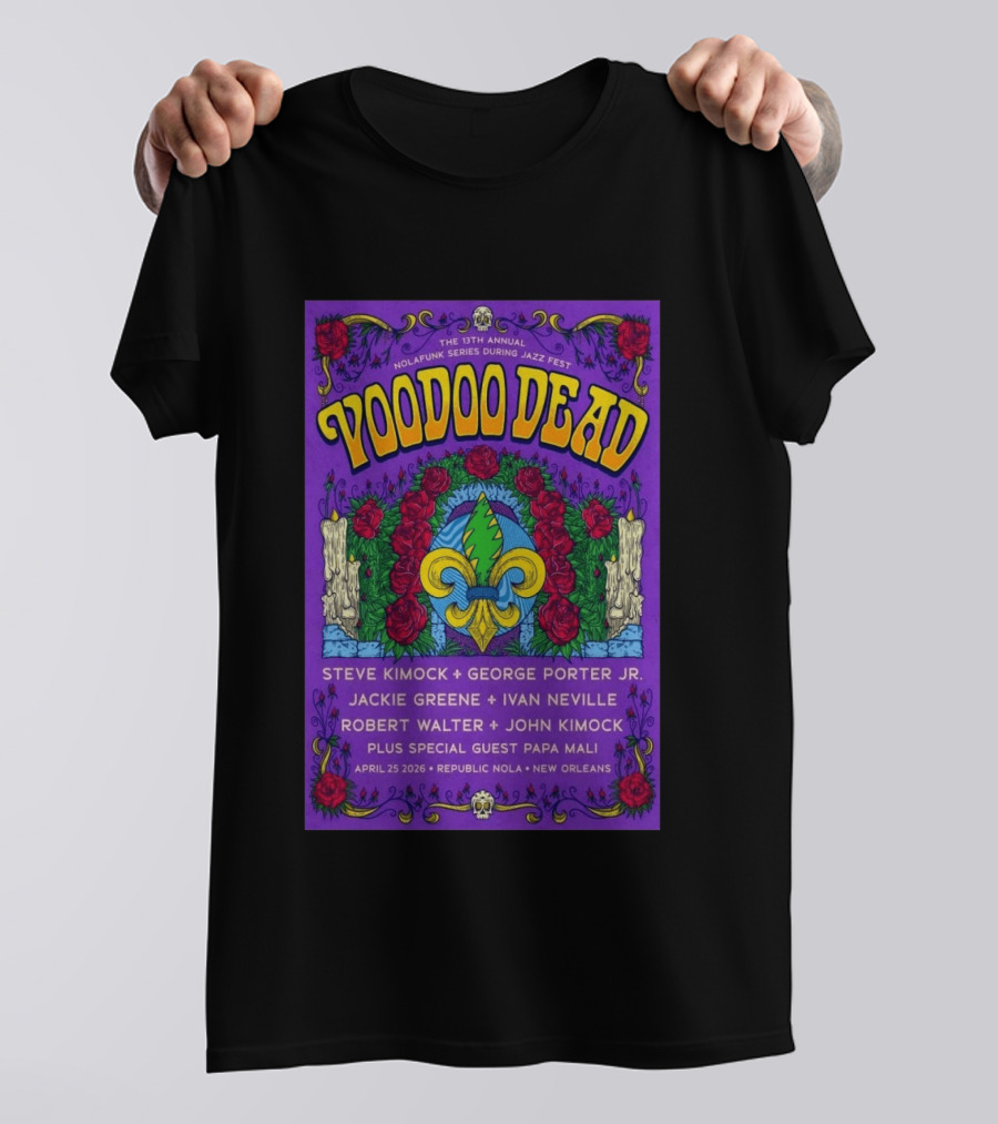Voodoo Dead 13th Annual Nolafunk Series Jazz Fest New Orleans 2026 April 25 Republic NOLA T-Shirt