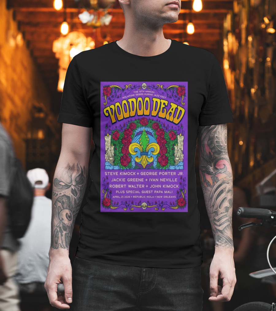 Voodoo Dead 13th Annual Nolafunk Series Jazz Fest New Orleans 2026 April 25 Republic NOLA T-Shirt