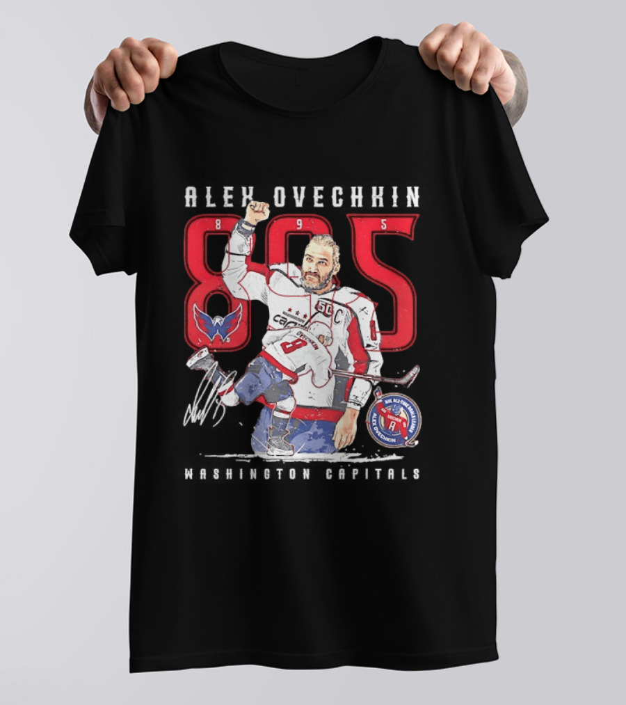 Alexander Ovechkin 895 Goal Scorer Washington Capitals Iconic Jersey Number NHL Champion T-Shirt