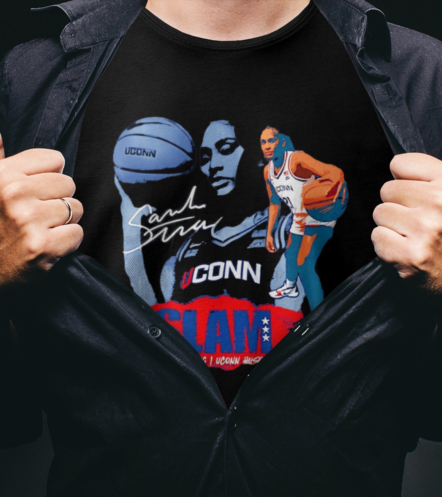 UConn Huskies Sarah Strong Basketball SLAM Cover T-Shirt