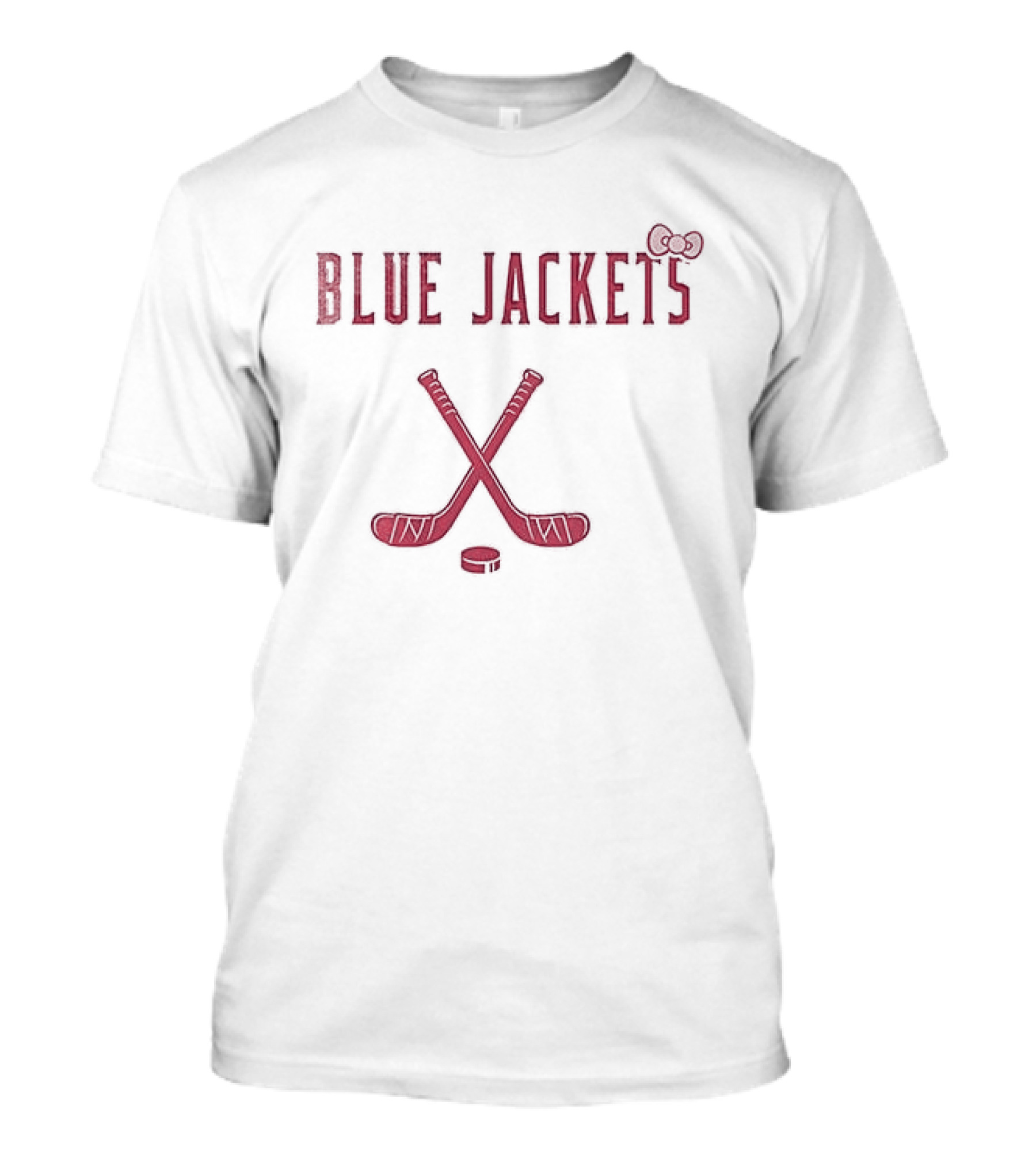 Columbus Blue Jackets Hello Kitty Collaboration With Hockey Sticks And Bow T-Shirt