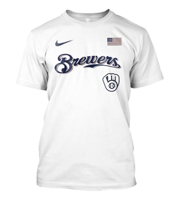 Milwaukee Brewers Nike USA Flag 250th Anniversary Baseball T-Shirt