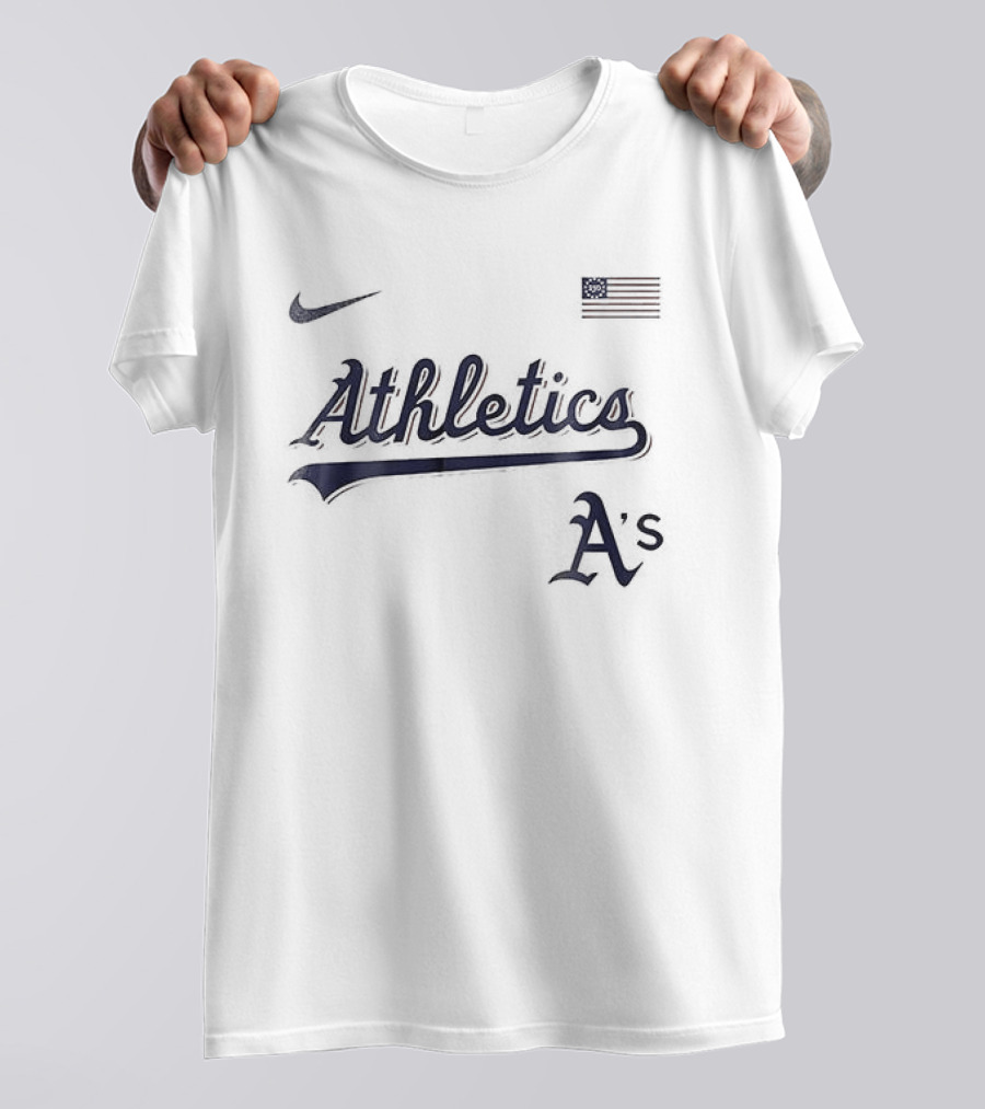 Nike Athletics USA Flag Oakland Athletics 250th Anniversary T-Shirt