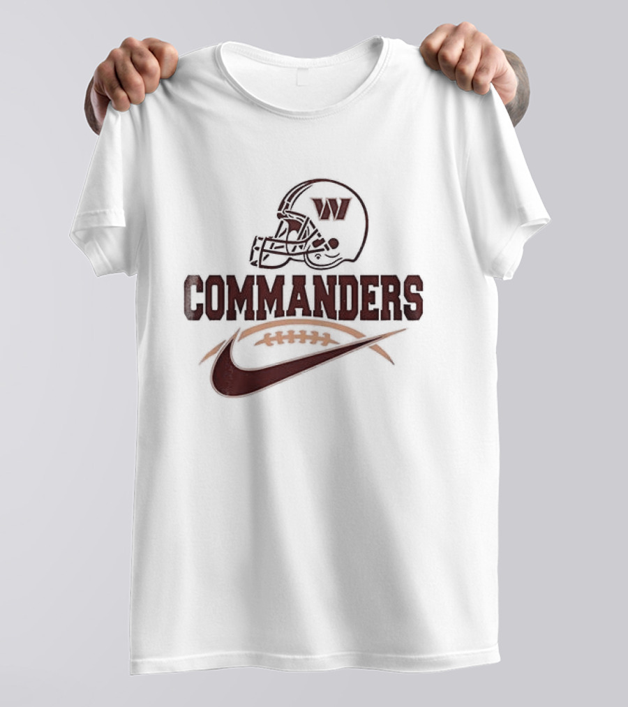 Washington Commanders Football Helmet Nike Swoosh T-Shirt