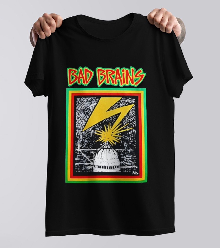 Bad Brains Lightning Capitol Explosion Bold Graphic Retro Vibe T-Shirt