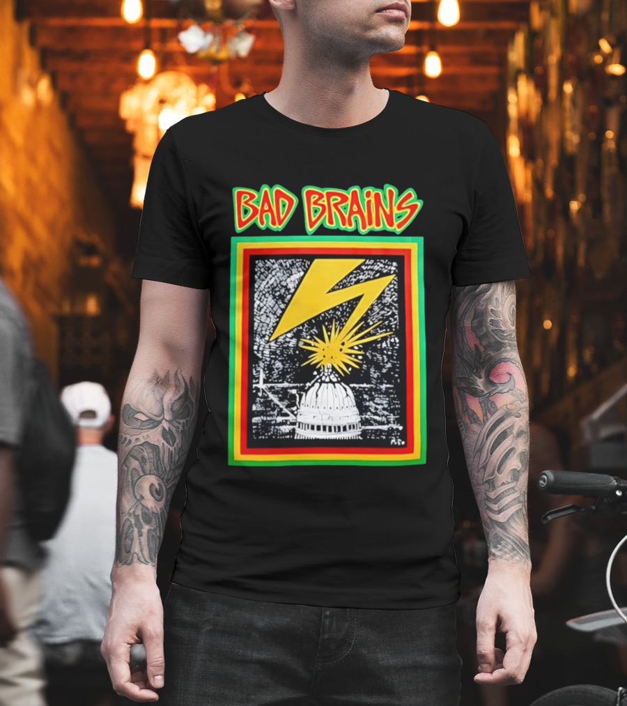 Bad Brains Lightning Capitol Explosion Bold Graphic Retro Vibe T-Shirt