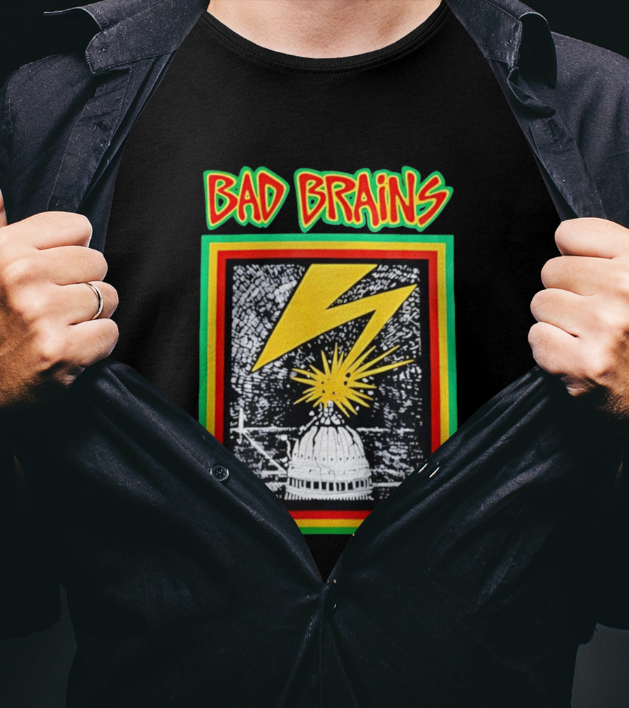 Bad Brains Lightning Capitol Explosion Bold Graphic Retro Vibe T-Shirt