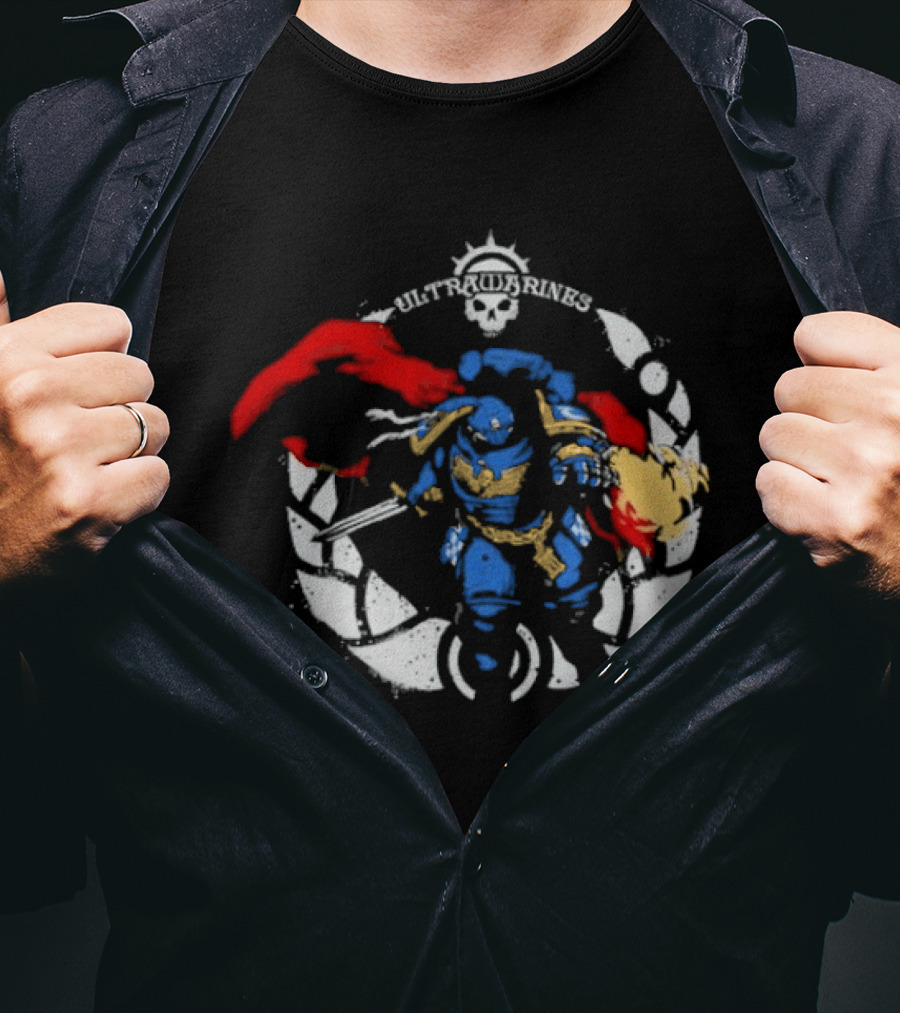 Warhammer Ultramarines Verse Skull Warrior With Helmet T-Shirt