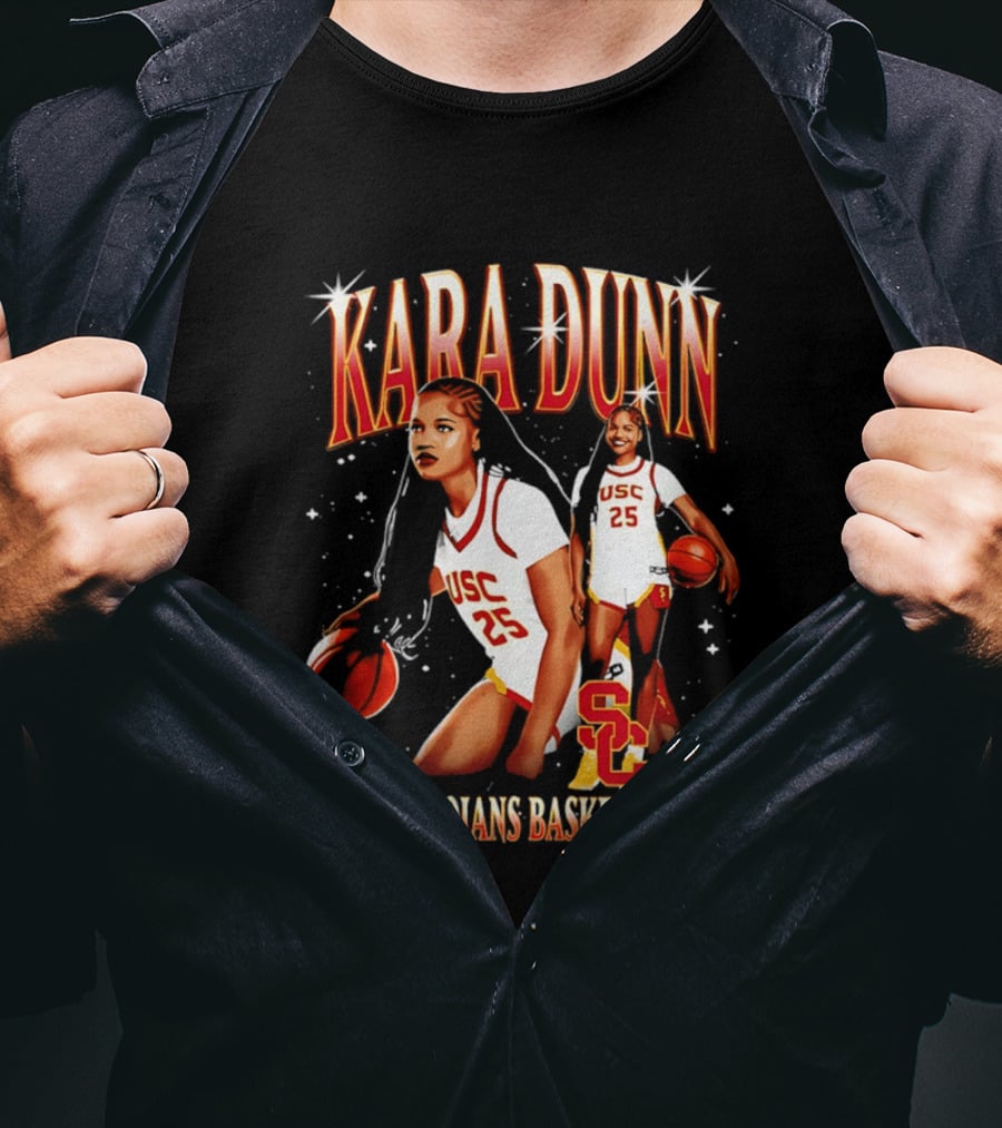 Kara Dunn USC Trojans Basketball Player Collage With Jersey 25 And Iconic SC T-Shirt