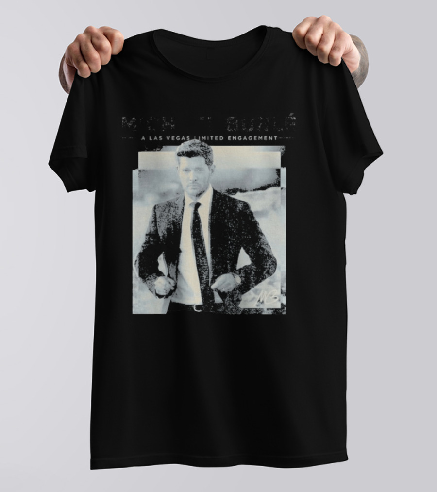 Michael Buble A Vegas Photo Classic Suit Style MB Signature T-Shirt