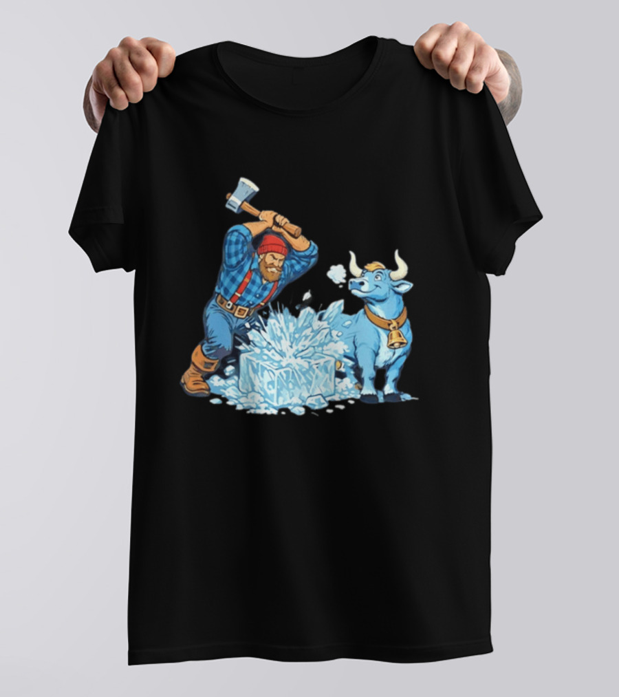 Minnesota Paul Bunyan Babe Blue Ox Breaking Ice Resistance T-Shirt