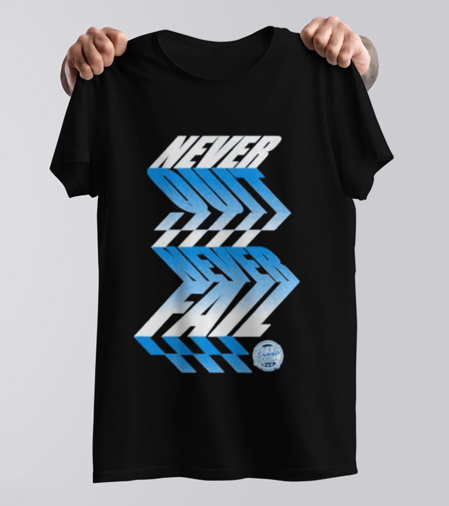Robby Layton Never Quit Never Fail Blue Gradient T-Shirt