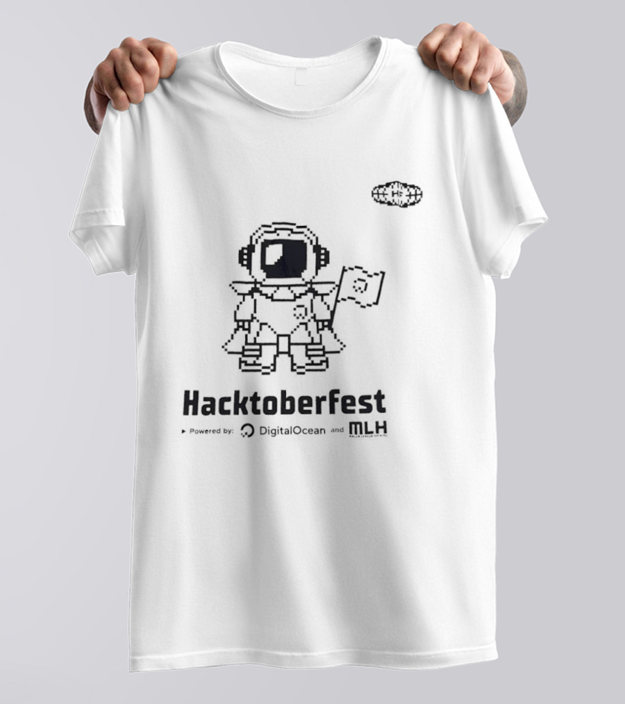 Hacktoberfest Astronaut Pixel Art Banner T-Shirt