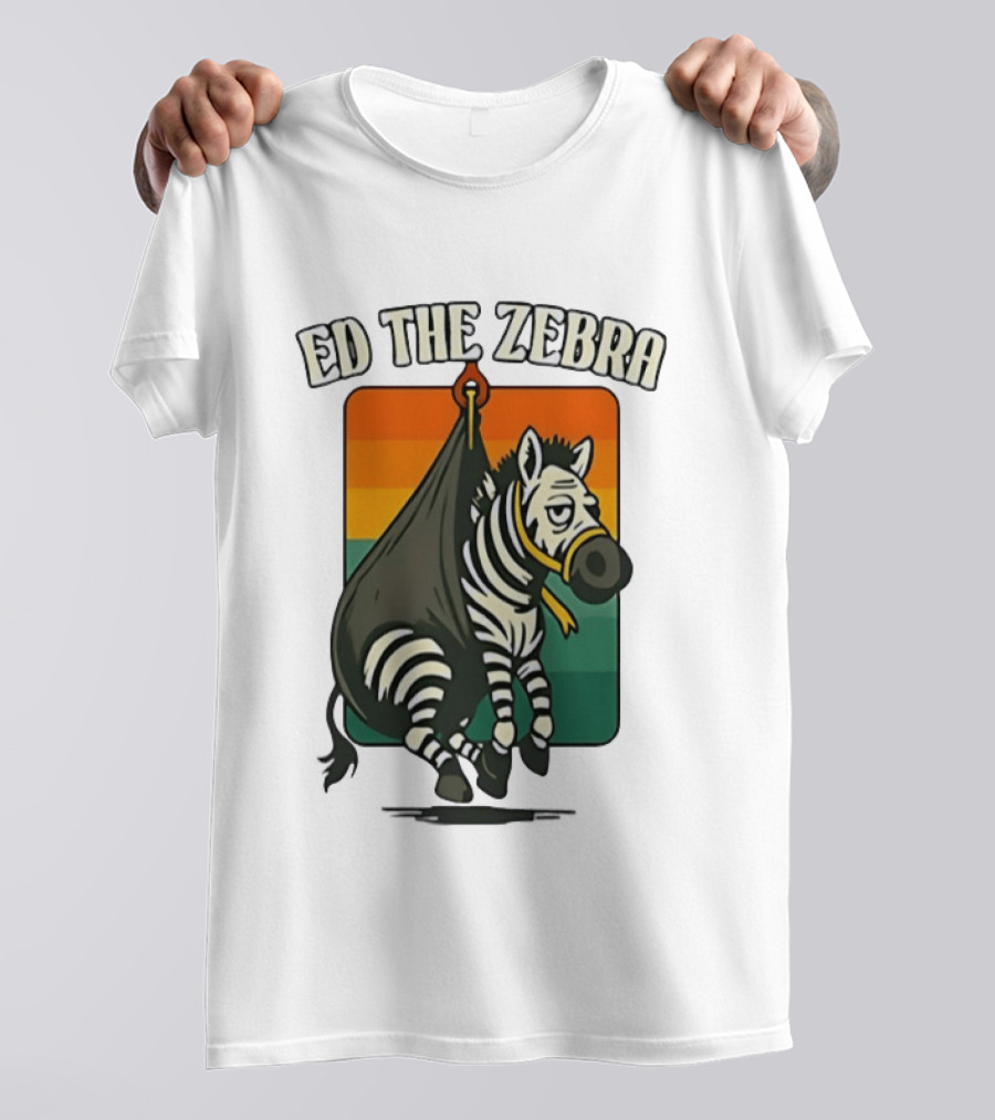 Ed The Zebra Retro Striped Capture Scene T-Shirt