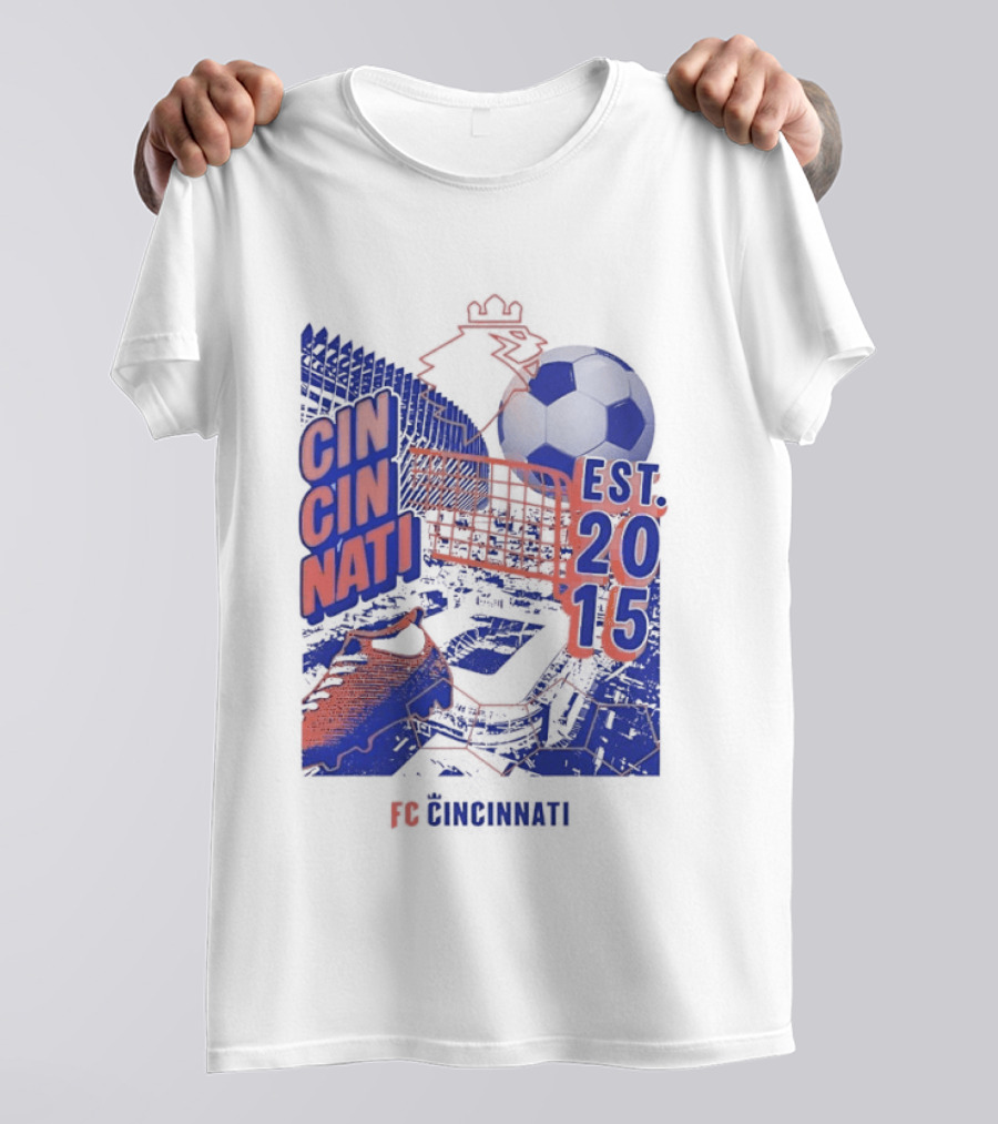 FC Cincinnati Est 2015 Soccer Ball Cleats Iconic Sports Team T-Shirt