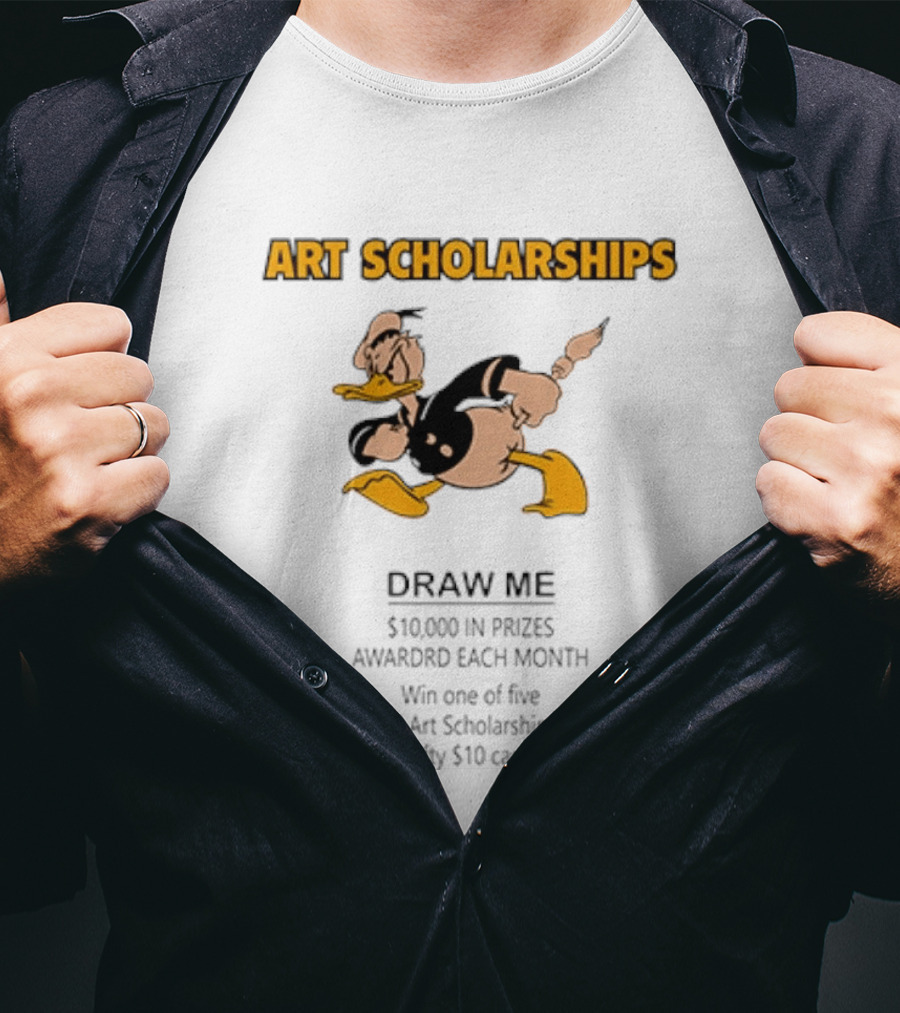 Art Scholarships Draw Me Cartoon Duck $10,000 Prizes Monthly T-Shirt
